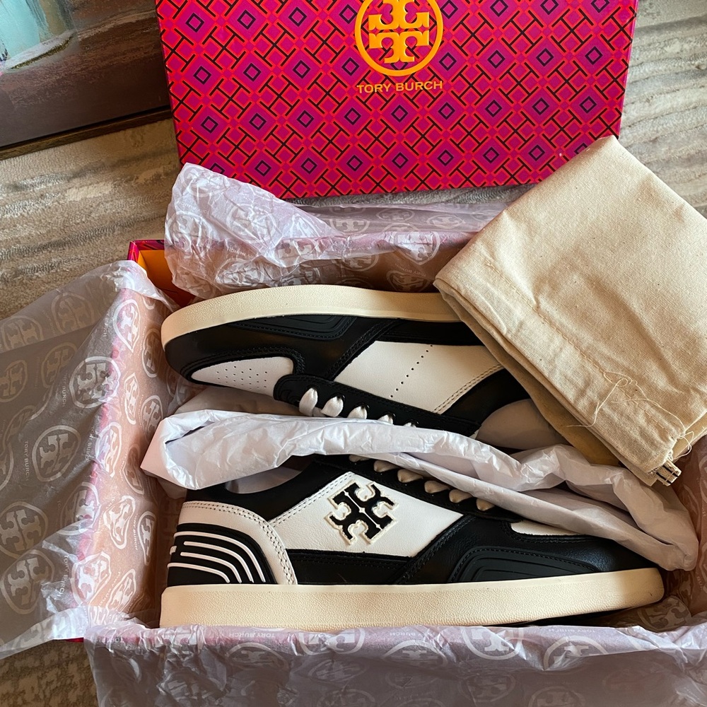 Tory Burch Women's Clover Court Sneakers - Picture 8 of 10